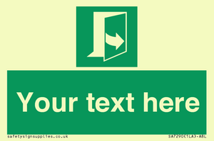 Custom sign safe condition door opens pulling left hand side